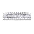 14kt White Gold Baguette and Round Diamond Fashion Anniversary Ring - A Timeless Sparkle - Splendid Jewellery