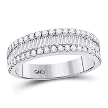 Load image into Gallery viewer, 14kt White Gold Baguette and Round Diamond Fashion Anniversary Ring - A Timeless Sparkle - Splendid Jewellery