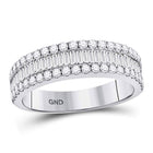 14kt White Gold Baguette and Round Diamond Fashion Anniversary Ring - A Timeless Sparkle - Splendid Jewellery