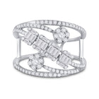14kt White Gold Baguette and Round Diamond Fashion Ring - A Mesmerizing Display of Elegance and Sparkle - Splendid Jewellery