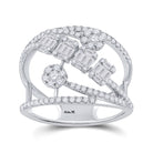 14kt White Gold Baguette and Round Diamond Fashion Ring - A Mesmerizing Display of Elegance and Sparkle - Splendid Jewellery