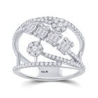 14kt White Gold Baguette and Round Diamond Fashion Ring - A Mesmerizing Display of Elegance and Sparkle - Splendid Jewellery
