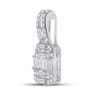 14kt White Gold Baguette and Round Diamond Square Pendant - Splendid Jewellery
