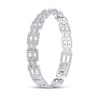 14kt White Gold Baguette Diamond Bangle Bracelet - Exquisite Brilliance - Splendid Jewellery