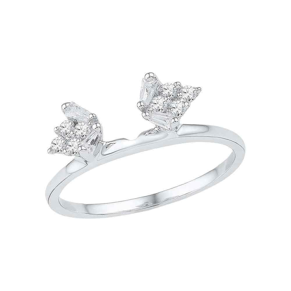 14kt White Gold Baguette Diamond Solitaire Enhancer Ring Guard - Elegant Brilliance Collection - Splendid Jewellery