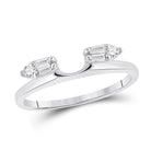 14kt White Gold Baguette Diamond Solitaire Enhancer Ring Wrap - A Radiant Touch of Elegance - Splendid Jewellery