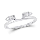 14kt White Gold Baguette Diamond Solitaire Enhancer Ring Wrap - A Radiant Touch of Elegance - Splendid Jewellery