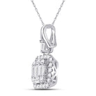 14kt White Gold Baguette Diamond Square Cluster Pendant - A Captivating Expression of Elegance and Brilliance - Splendid Jewellery
