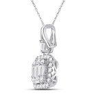14kt White Gold Baguette Diamond Square Cluster Pendant - A Captivating Expression of Elegance and Brilliance - Splendid Jewellery