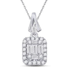 14kt White Gold Baguette Diamond Square Cluster Pendant - A Captivating Expression of Elegance and Brilliance - Splendid Jewellery