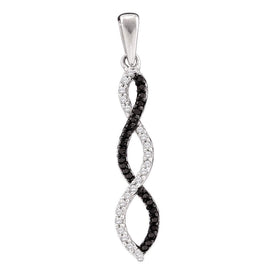 14kt White Gold Black Diamond Infinity Heart Pendant | Splendid Jewellery - Splendid Jewellery
