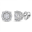 14kt White Gold Circle of Brilliance Diamond Earrings - Splendid Jewellery