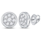 14kt White Gold Cluster Brilliance Stud Earrings - Splendid Jewellery