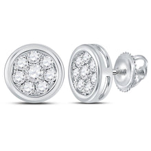 Load image into Gallery viewer, 14kt White Gold Cluster Brilliance Stud Earrings - Splendid Jewellery