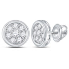 14kt White Gold Cluster Brilliance Stud Earrings - Splendid Jewellery