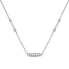 14kt White Gold Dazzling Diamond Bar Necklace - A Captivating Beauty - Splendid Jewellery