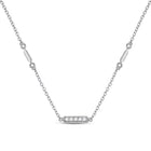 14kt White Gold Dazzling Diamond Bar Necklace - A Captivating Beauty - Splendid Jewellery