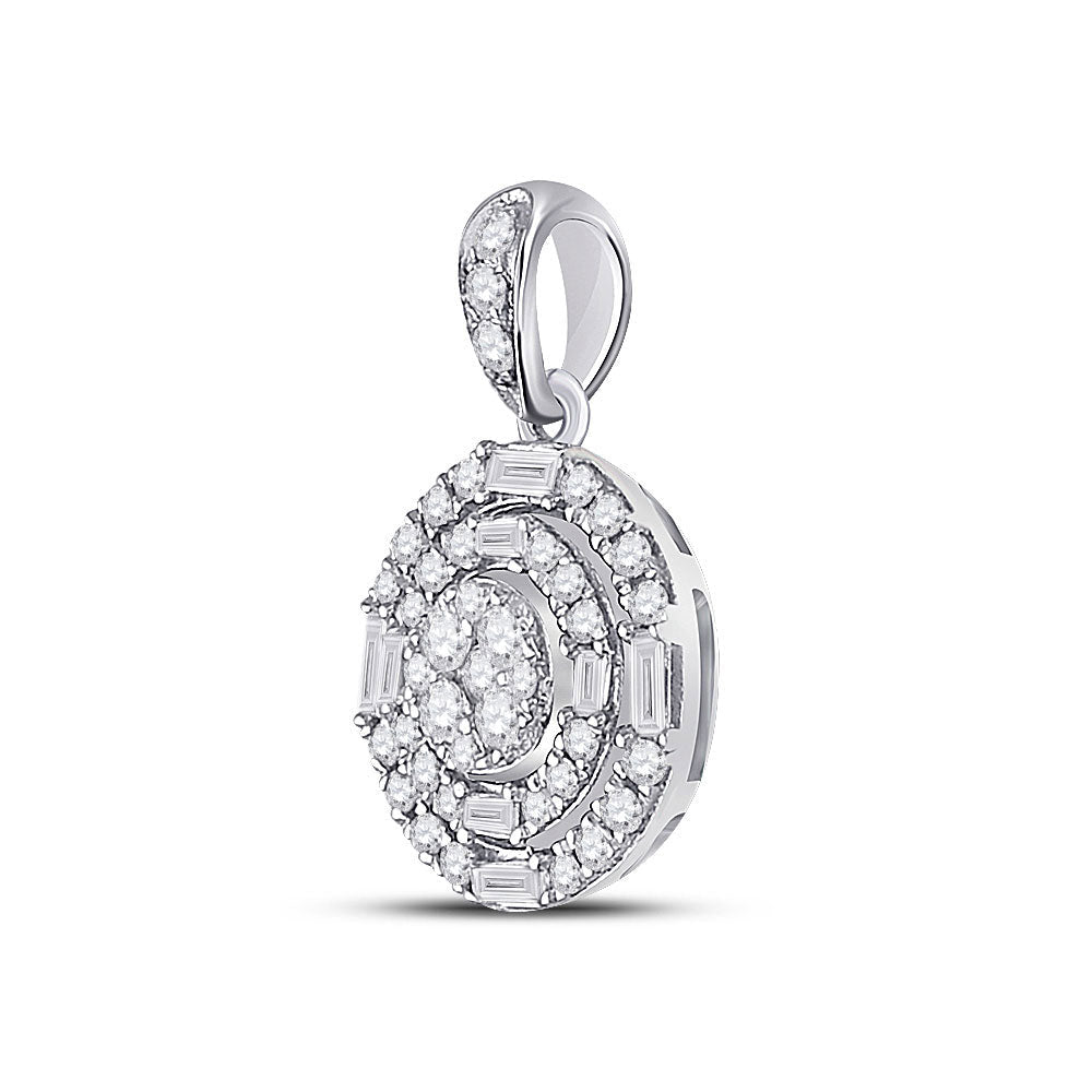 14kt White Gold Dazzling Diamond Cluster Pendant - Splendid Jewellery