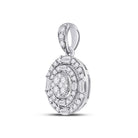 14kt White Gold Dazzling Diamond Cluster Pendant - Splendid Jewellery