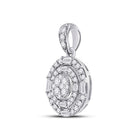 14kt White Gold Dazzling Diamond Cluster Pendant - Splendid Jewellery