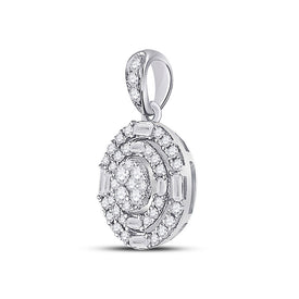 14kt White Gold Dazzling Diamond Cluster Pendant - Splendid Jewellery