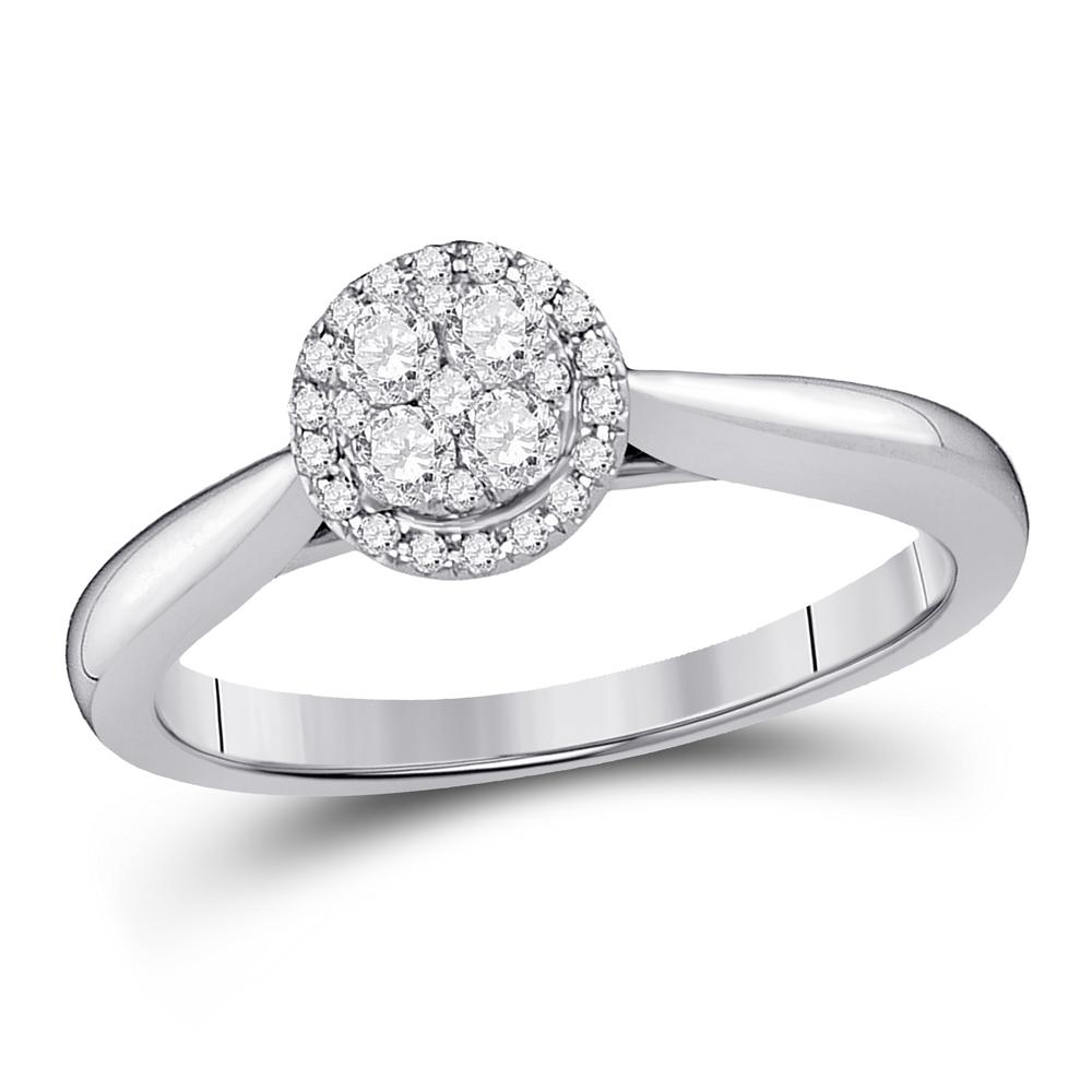 14kt White Gold Dazzling Diamond Cluster Ring - A Captivating Expression of Elegance - Splendid Jewellery