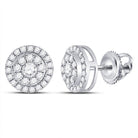 14kt White Gold Dazzling Diamond Cluster Stud Earrings - Splendid Jewellery