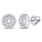 14kt White Gold Dazzling Diamond Cluster Stud Earrings - Splendid Jewellery