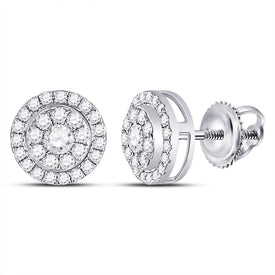 14kt White Gold Dazzling Diamond Cluster Stud Earrings - Splendid Jewellery