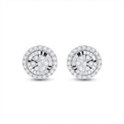 14kt White Gold Dazzling Round Diamond Cluster Earrings - Splendid Jewellery