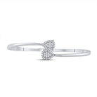 14kt White Gold Diamond and Blue Sapphire Bypass Cluster Bracelet - Splendid Jewellery