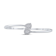 Load image into Gallery viewer, 14kt White Gold Diamond and Blue Sapphire Bypass Cluster Bracelet - Splendid Jewellery
