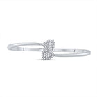14kt White Gold Diamond and Blue Sapphire Bypass Cluster Bracelet - Splendid Jewellery
