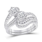 14kt White Gold Diamond Bliss Wedding Ring Band Set - Splendid Jewellery
