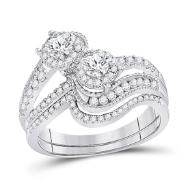14kt White Gold Diamond Bliss Wedding Ring Band Set - Splendid Jewellery