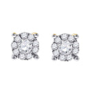 14kt White Gold Diamond Brilliance Cluster Earrings - Splendid Jewellery