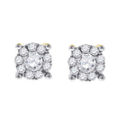 14kt White Gold Diamond Brilliance Cluster Earrings - Splendid Jewellery