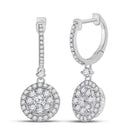 14kt White Gold Diamond Brilliance Hoop Dangle Earrings - Splendid Jewellery
