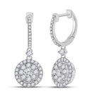 14kt White Gold Diamond Brilliance Hoop Dangle Earrings - Splendid Jewellery