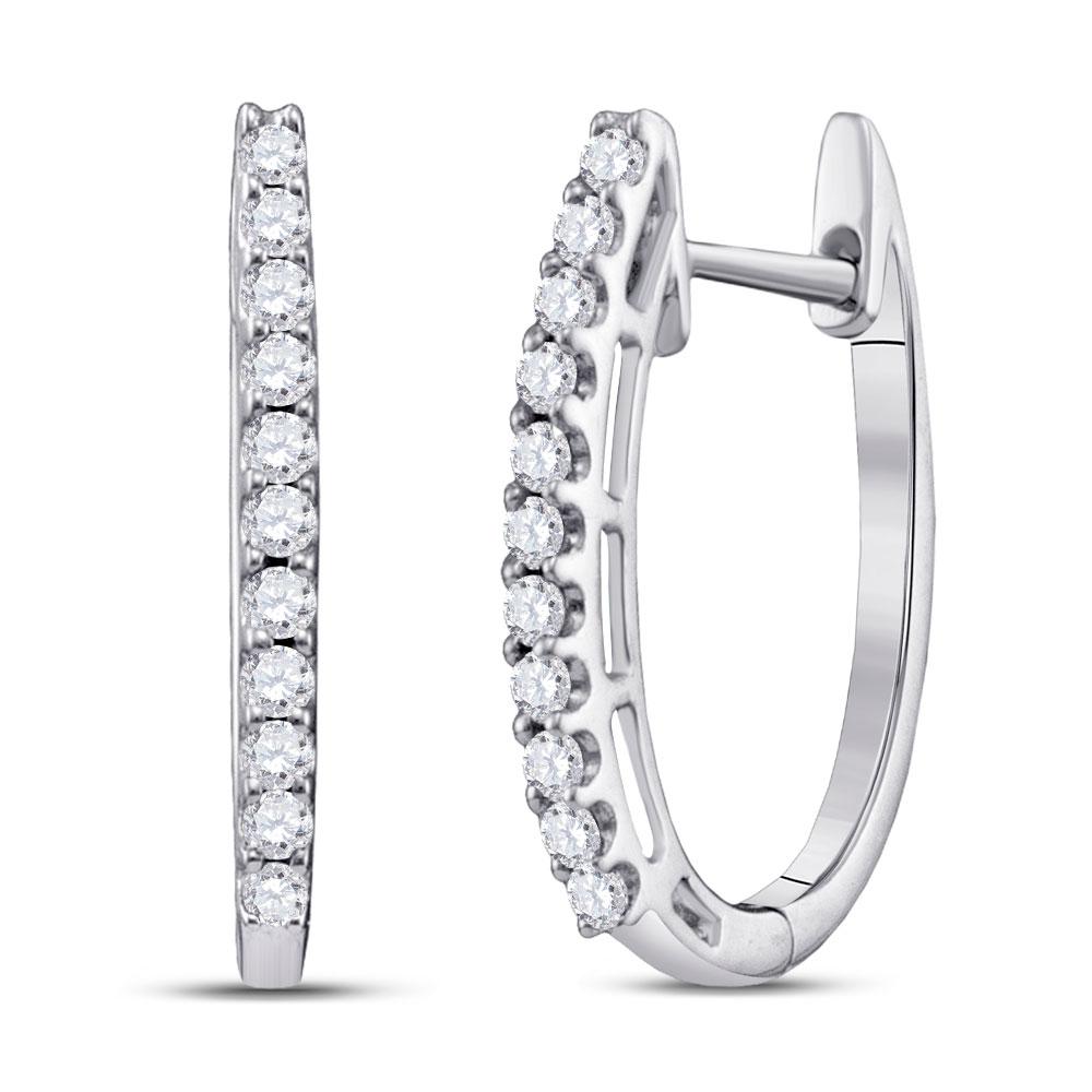 14kt White Gold Diamond Brilliance Hoop Earrings - Splendid Jewellery