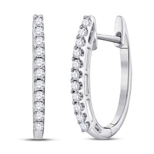 Load image into Gallery viewer, 14kt White Gold Diamond Brilliance Hoop Earrings - Splendid Jewellery