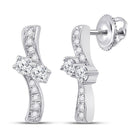 14kt White Gold Diamond Bypass Drop Earrings - Elegant Brilliance - Splendid Jewellery