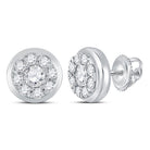 14kt White Gold Diamond Cluster Brilliance Stud Earrings - Splendid Jewellery