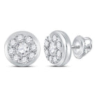 14kt White Gold Diamond Cluster Brilliance Stud Earrings - Splendid Jewellery