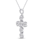 14kt White Gold Diamond Cluster Cross Pendant - A Radiant Symbol of Elegance and Faith - Splendid Jewellery