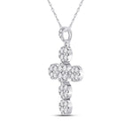 14kt White Gold Diamond Cluster Cross Pendant - A Radiant Symbol of Elegance and Faith - Splendid Jewellery