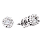 14kt White Gold Diamond Cluster Stud Earrings - Radiant Brilliance - Splendid Jewellery
