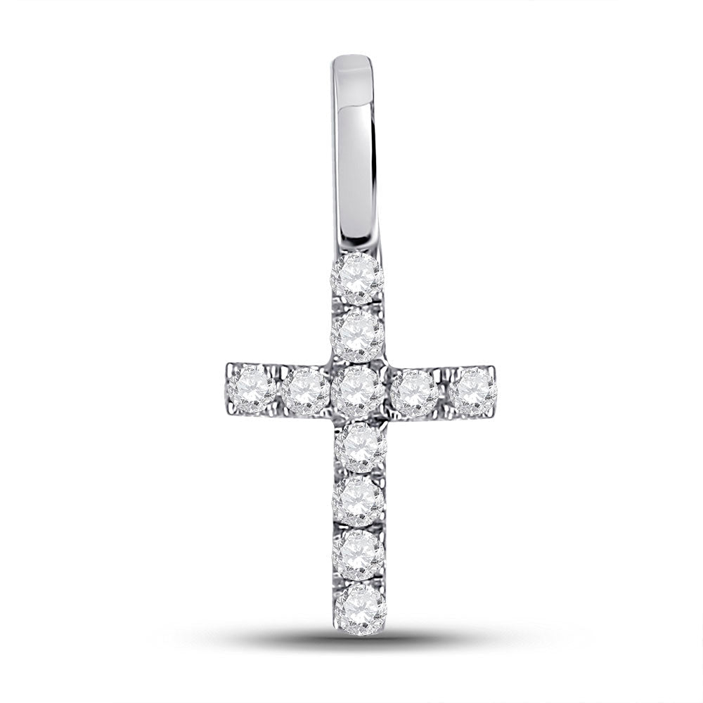 14kt White Gold Diamond Cross Pendant: A Radiant Symbol of Elegance and Grace - Splendid Jewellery
