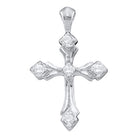14kt White Gold Diamond Cross Pendant - A Radiant Symbol of Faith and Elegance - Splendid Jewellery