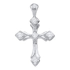 14kt White Gold Diamond Cross Pendant - A Radiant Symbol of Faith and Elegance - Splendid Jewellery